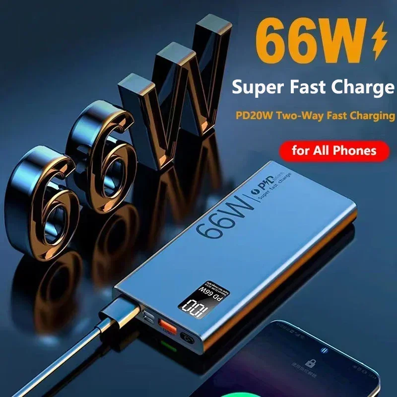 Xiaomi 30000mAh Power Bank 66W Super Fast Charging For iPhone 15 14 Huawei P50 Xiaomi Samsung PD 20W External Battery Powerbank