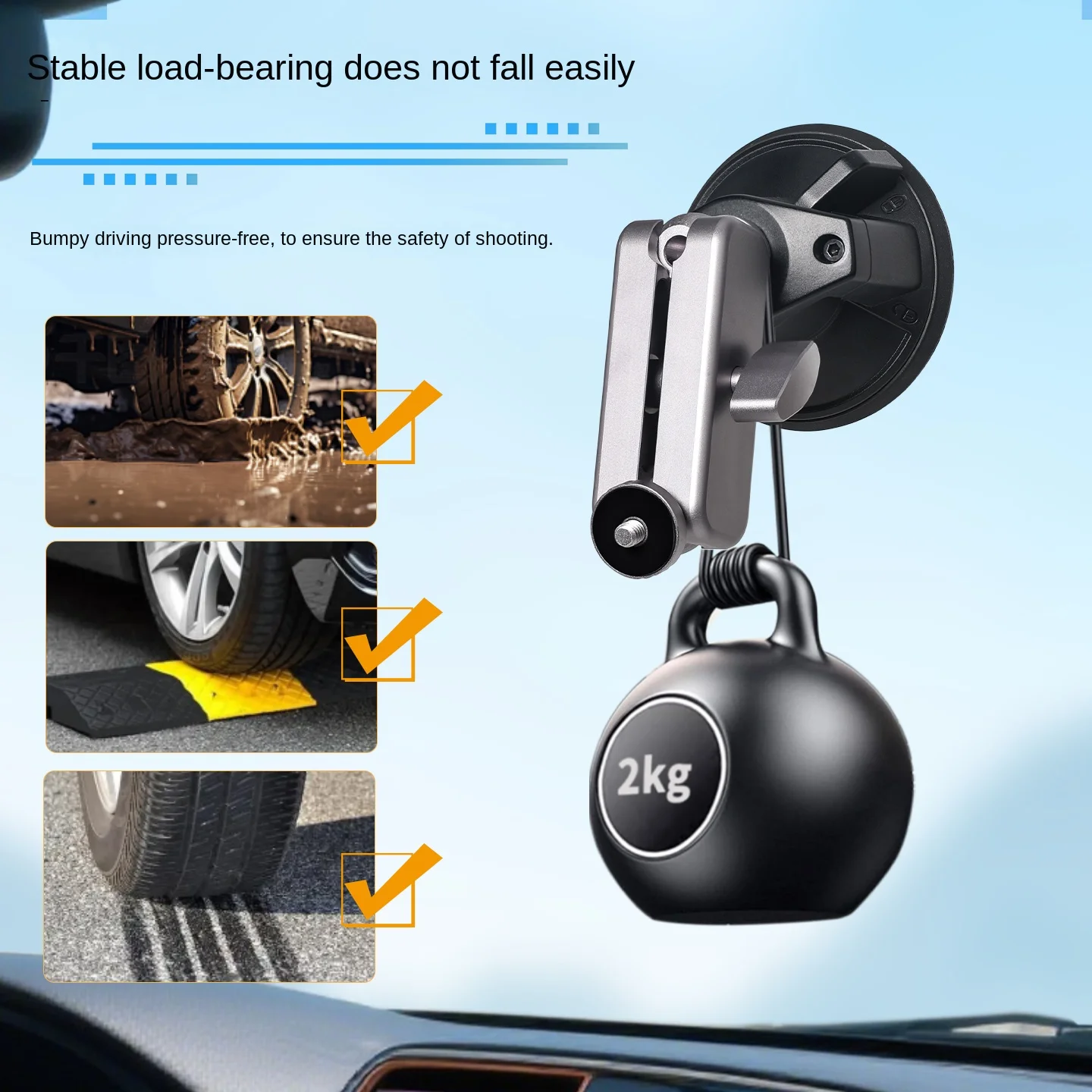 Action Camera Suction Cup for Insta 360 X5 X4 X3 / ONE X2 Accessories Mount Glass Sucker Car Dashboard Suction Cup Mount view 4