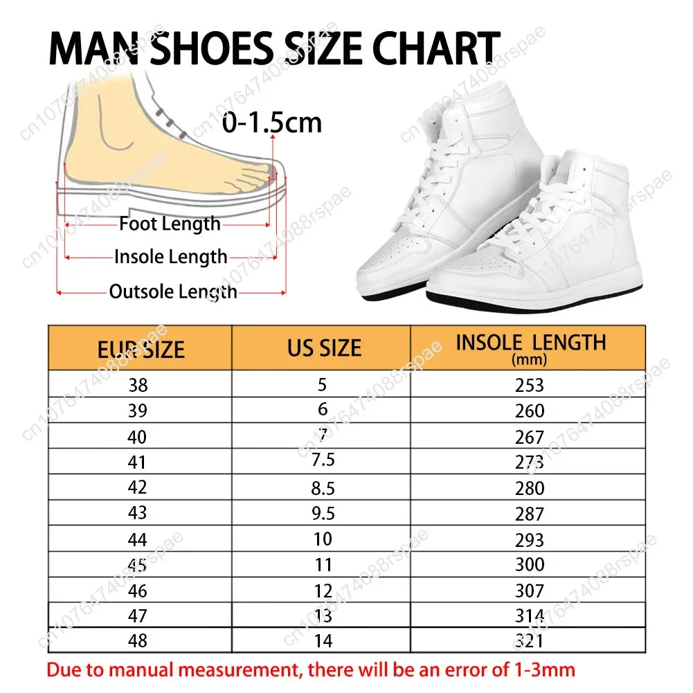 Custom High Top Lederen Sneakers Print On Demand Image Design Vrouw Man Vakantie Feest Matching Aangepaste Diy Dropshipping