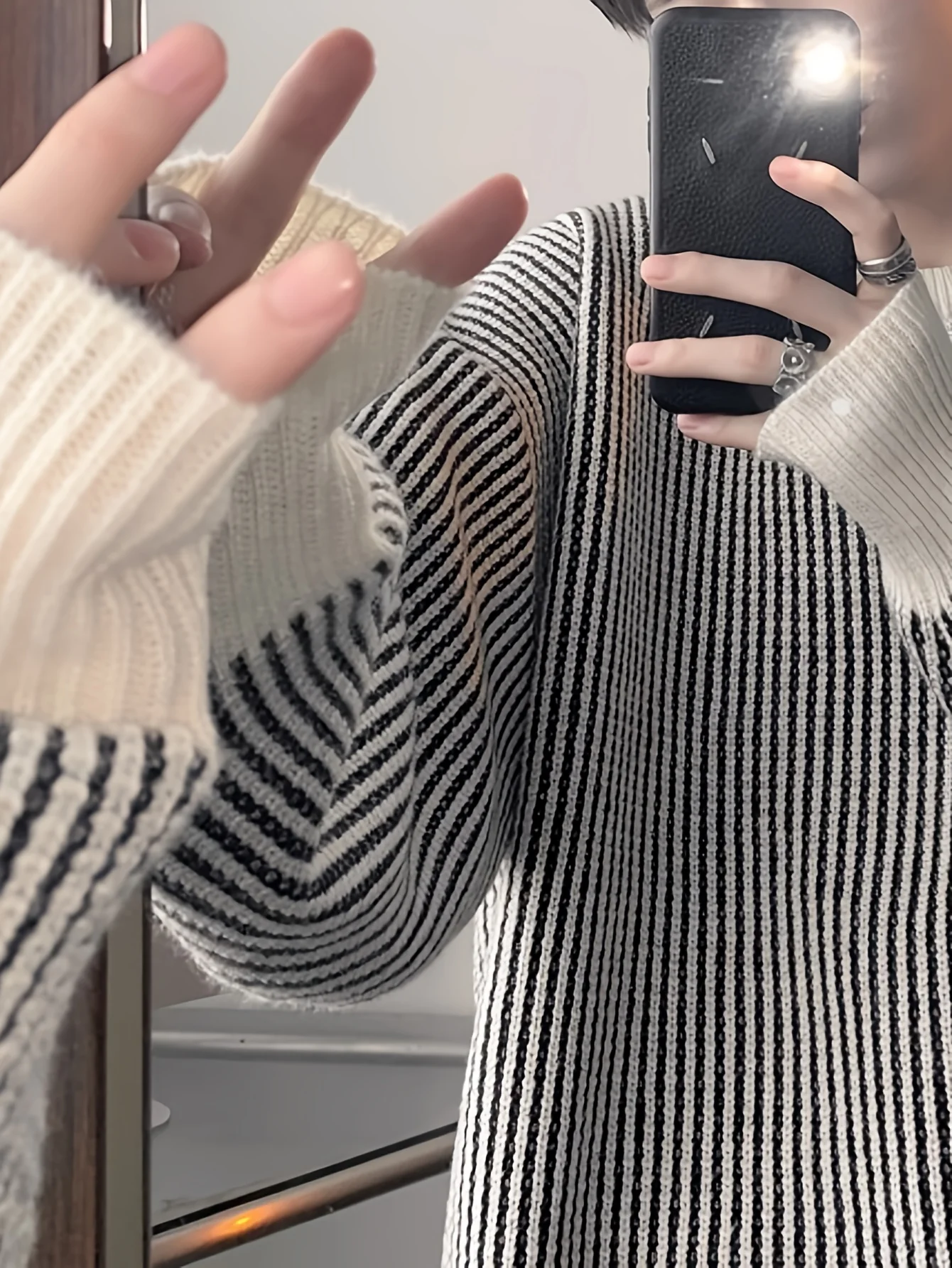 LVLAEA Pullover lavorato a maglia a righe intrecciate autunno inverno, girocollo a maniche lunghe da uomo, top streetwear allentato casual stile pigro