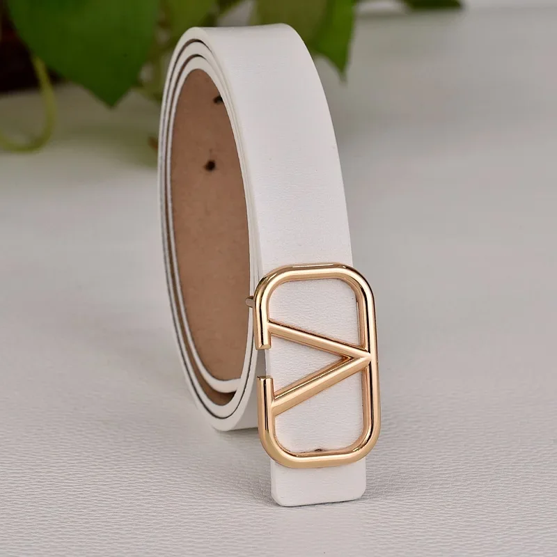 السيدات المألوف تنوعا السلس مشبك حزام من الجلد رسالة مزين فستان الجينز التبعي تصميم الخصر النحيف #4