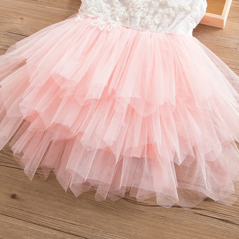 2-6 Yrs Baby Girls Lace Dresses for Summer Birthday Cute Kids Princess Party Ball Gown Children Wedding Evening Prom Dress