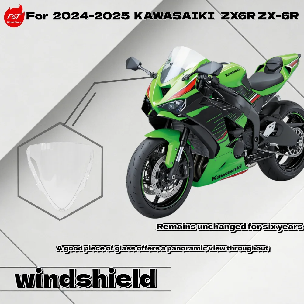 

For Kawasaki Ninja ZX6R ZX-6R 2024-2025 Race High Windscreen Wind Deflector Fairing Protector Accessories