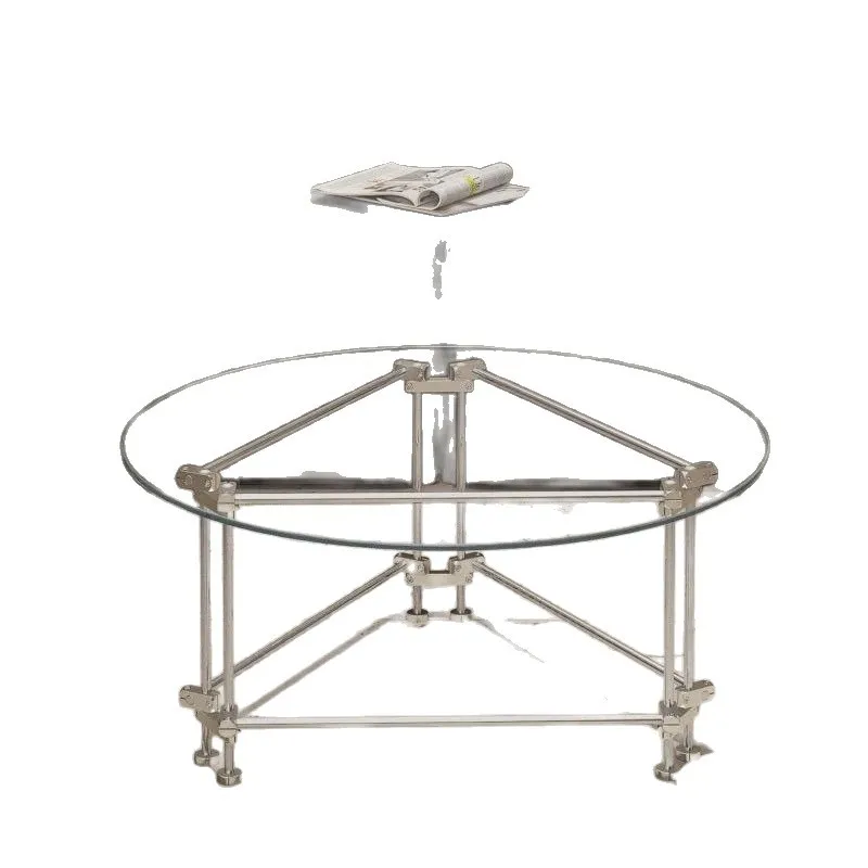 

Metal glass extremely simple living room ancient oval coffee table module
