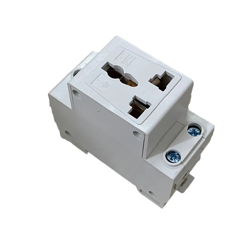 10-16A 250V Single One 2 Pole 3 Pin Plug 36mm DIN Rail Mount AC Power AC30 Modular Socket