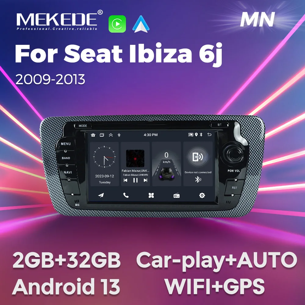 

MEDEKE Android13 7-дюймовый автомобильный радиоприемник DVD мультимедийный видеоплеер для Seat Ibiza 6j 2009 2010 2012 2013 Carplay GPS-навигация WIFI