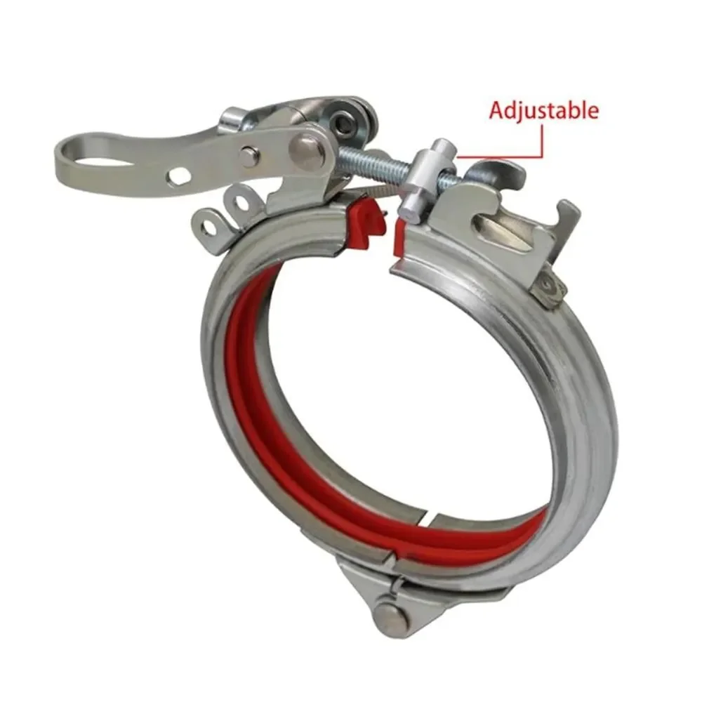 304 Stainless Steel Quick Release Duct Hose Clamp Adjustable Heavy Duty Ventilation Pipe Lining Air Duct Fixing Hoop Fitting
