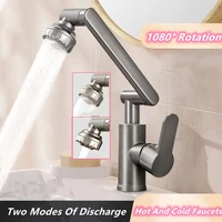 Grifo para lavabo de baño Grifo para lavabo 1080 ° Grifo giratorio multifunción de agua fría y caliente, grifo para fregadero de cocina, grifo de agua de 2 modos