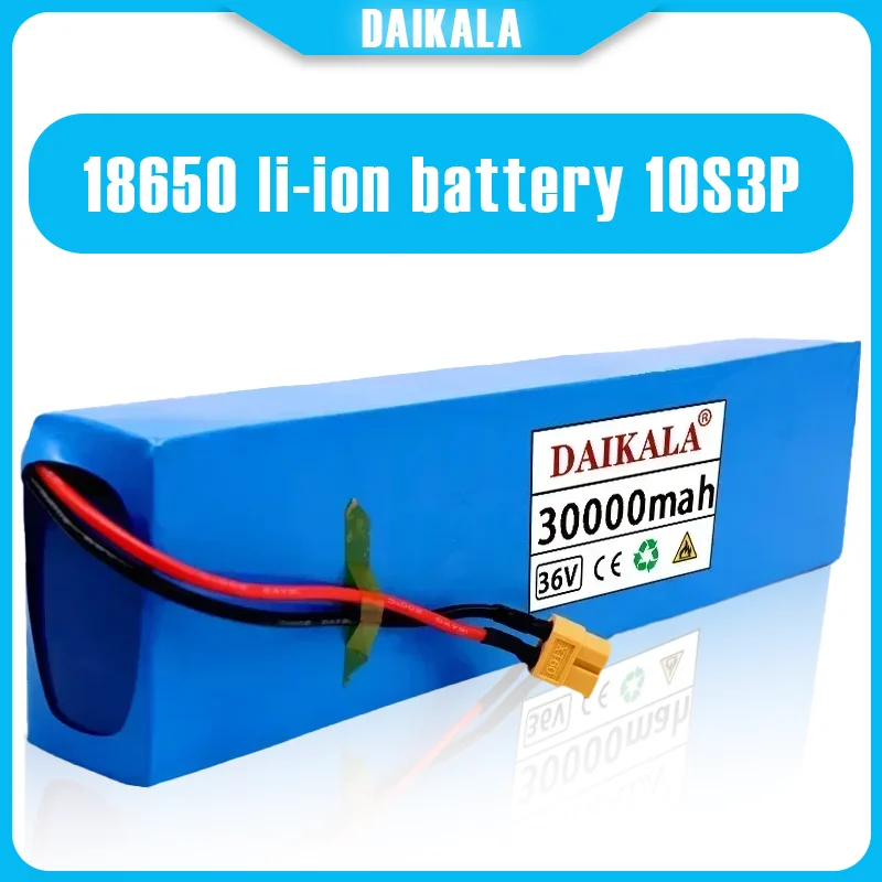 

The New 18650 Battery Pack 10S3P 36V 30000mAh Built-in 20A BMS 42V Charger Is Suitable for Electric Bikes and Scooters
