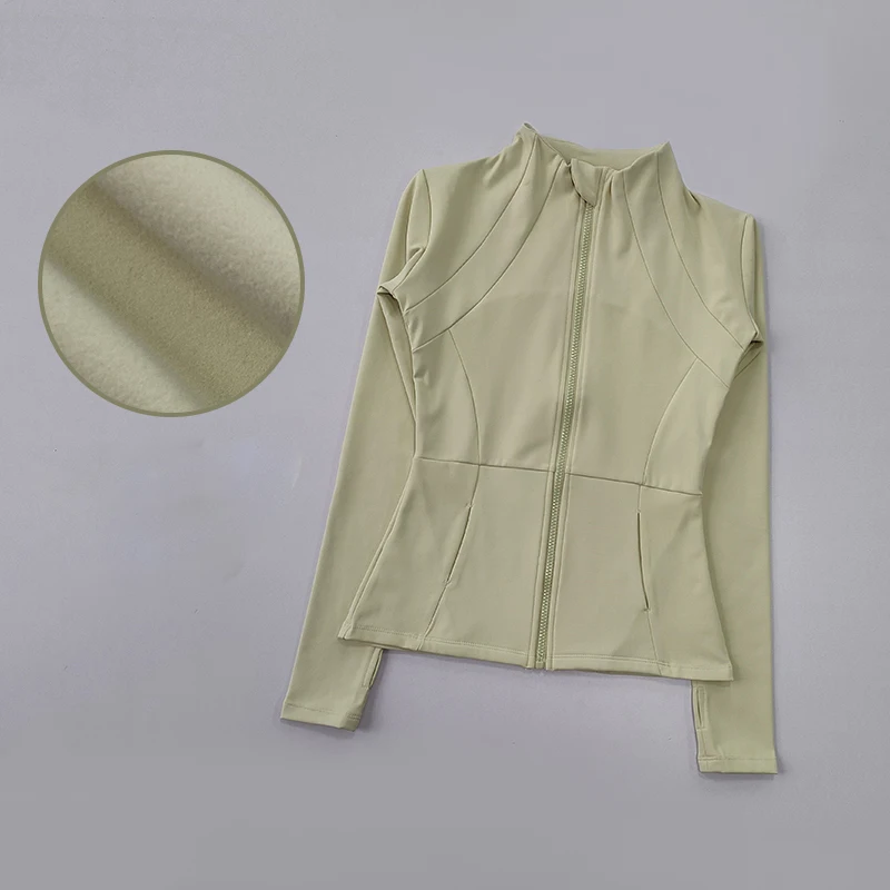 Sports Plush Coat Women's Fitness Shirt Yoga Suit Slim Long Sleeve Fast Running Thin Pilates Fitness Suit Top Clothing