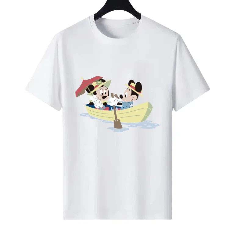 

Disney Mickey Mouse Pattern Woman Fashion Funny Casual Tops Ladies Cheap Round Neck Y2k Couple Short Sleeves T-Shirt Sweatshirts