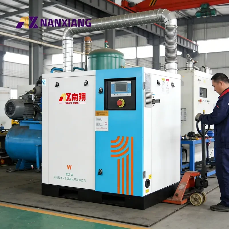 Nanxiang Compressor Factory Supply 11kw 100% Oil Free Scroll Air Compressor Electric Super Silent Industrial Compressor for