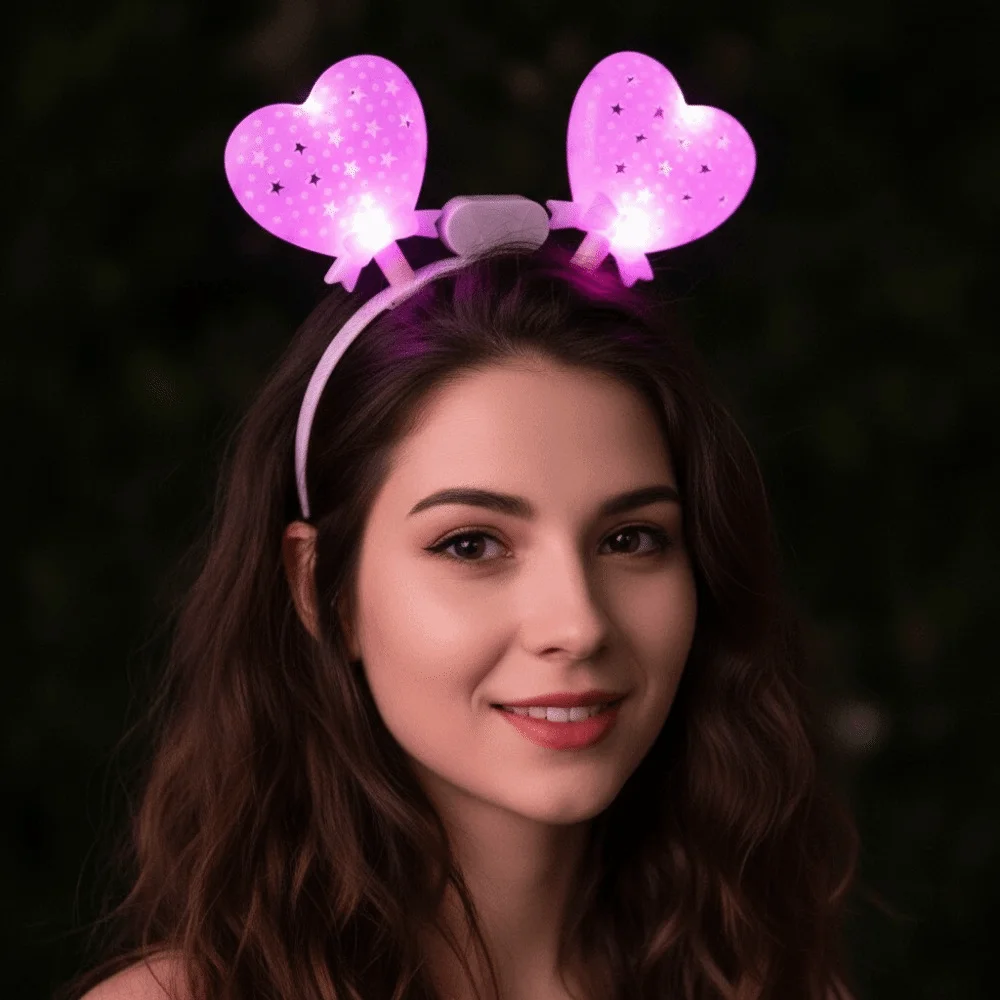 

LED Glow 2026 Happy New Year Headband Photographic Headwear Number Letter LED Glow Hair Bands Optic Fiber Light Up Plastic