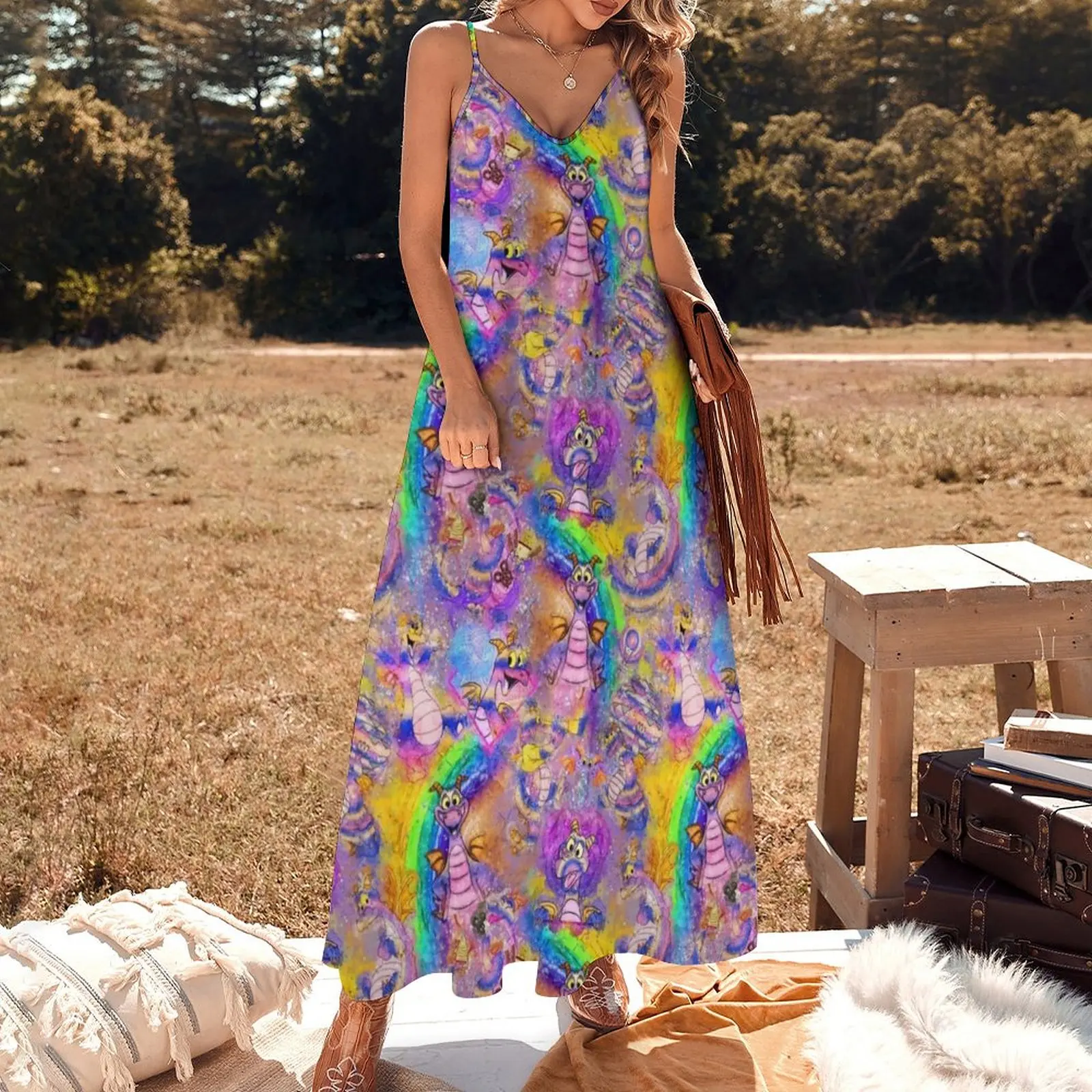 Figment Watercolor Rainbow Sleeveless Dress Dresses evening dresses luxury 2023