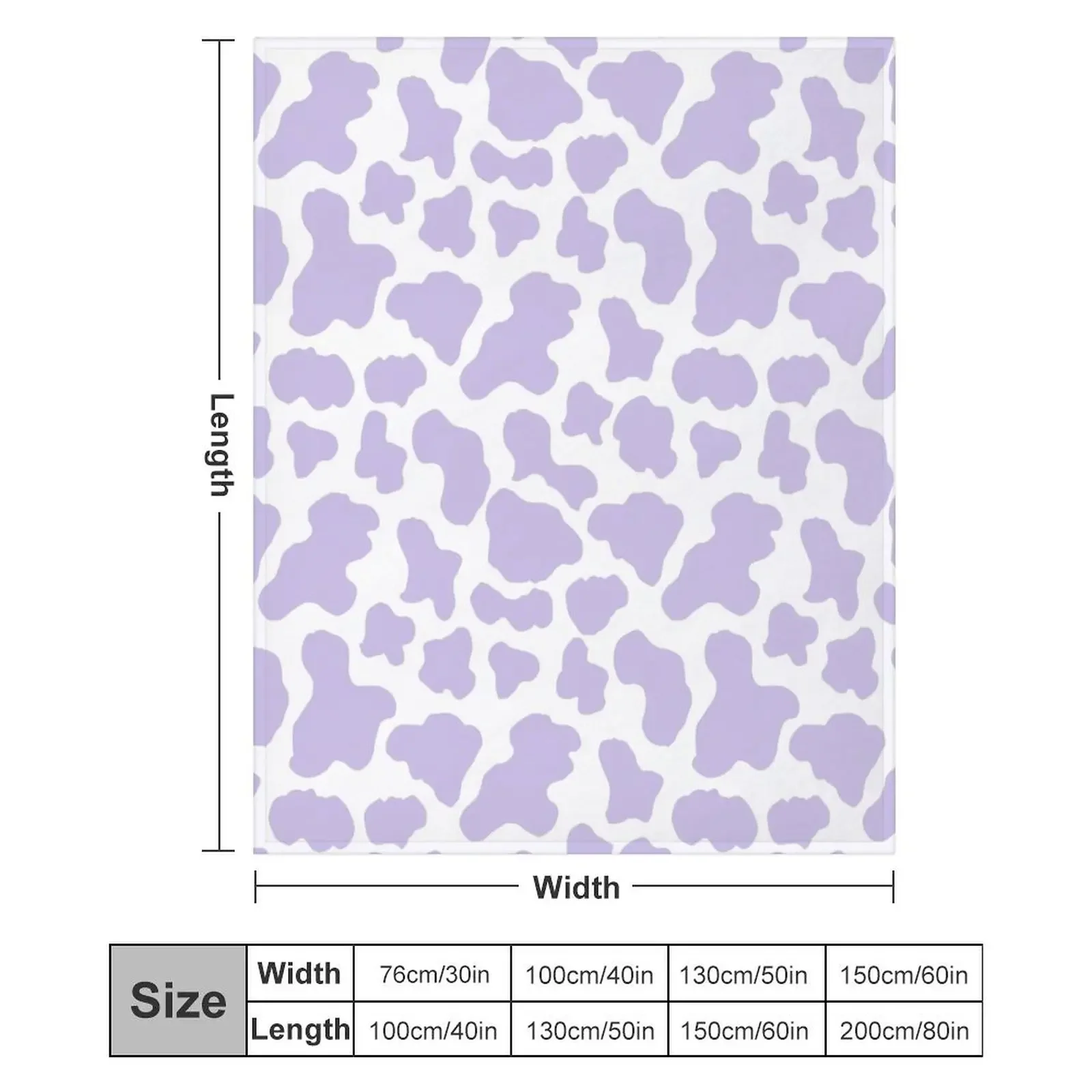 بطانية رمي بنمط جمالي مطبوع عليه بقرة أرجوانية باستيل، بطانيات للتخييم والسفر للأطفال، بطانيات للسرير