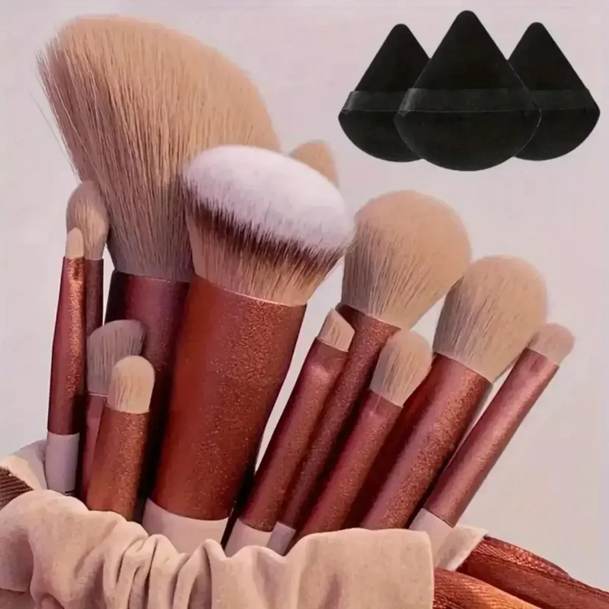Set di pennelli per trucco con setole in nylon sintetico premium da 13 pezzi: morbidi, delicati e cruelty-per fondotinta impeccabile, fard, polvere,