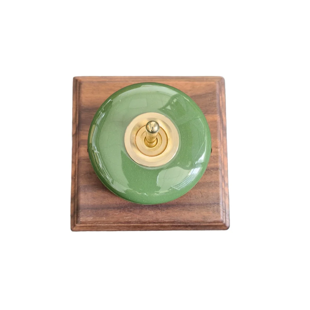 Vintage Round Toggle Switch Retro LED Lever Creative Black White Simple Decorate Round Ceramic Porcelain Two Way Light Switch