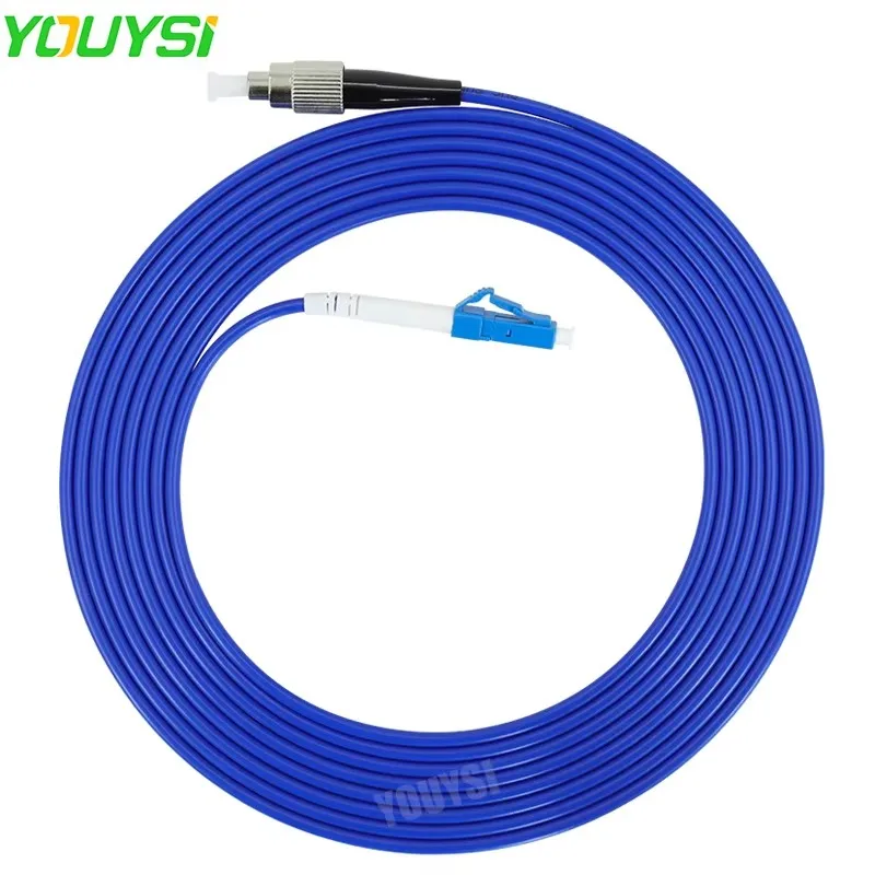 YOUYSI LC-FC UPC Armored Fiber Optical Cable Patch Cord Simplex SM FTTH Fiber Optic Jumper Cable 3m/5m/10m/15m/20m/30m