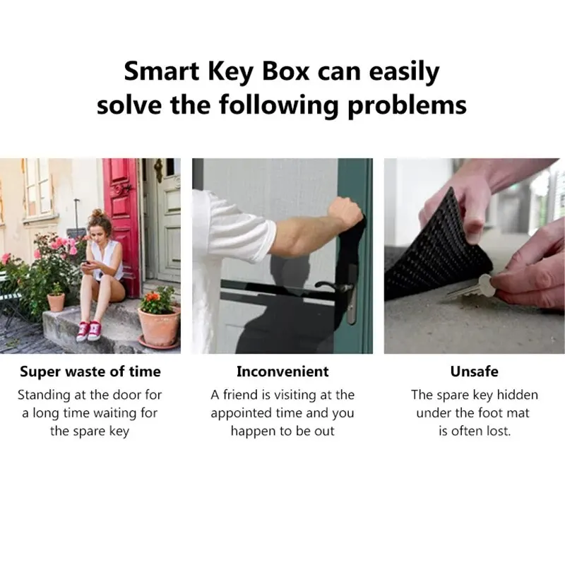 RAYKUBE Electronic Key Box Fingerprint Password IC Card Bluetooth TTlock / Tuya Smartlife Security Portable Boxes For Keep Keys