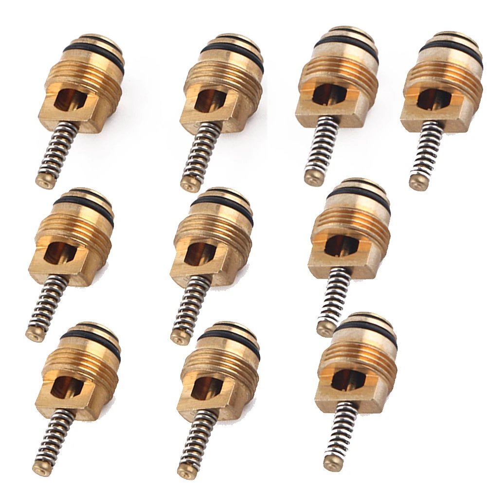 M10 Brass Style A/C Valve Core, 10pcs Pack, Long lasting and Practical, Fits R 1234YF, R 134A, and R 12 Systems