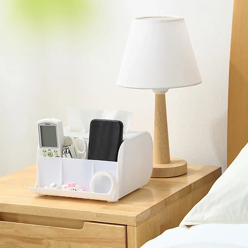 

Multifunctional Desk Organizer, Tissue Box Cover, Napkin Holder, Remote Control Storage, Wipes Case for Home and Office