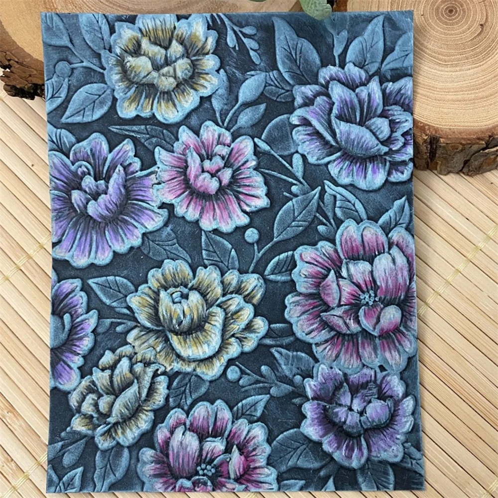 3D Embossing Folder Blossom Flowers for DIY Scrapbooking Adding Textured Paper Album Greeting Card Crafting Making Stencil