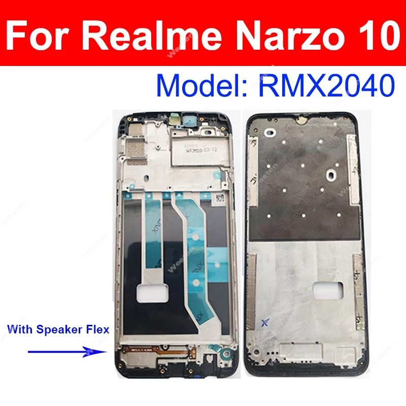 LCD Front Frame Housing Cover For Realme Narzo 10 20 30 Pro 10A 20 20A 30 30A LCD Screen Front Case Replacement Repair Parts