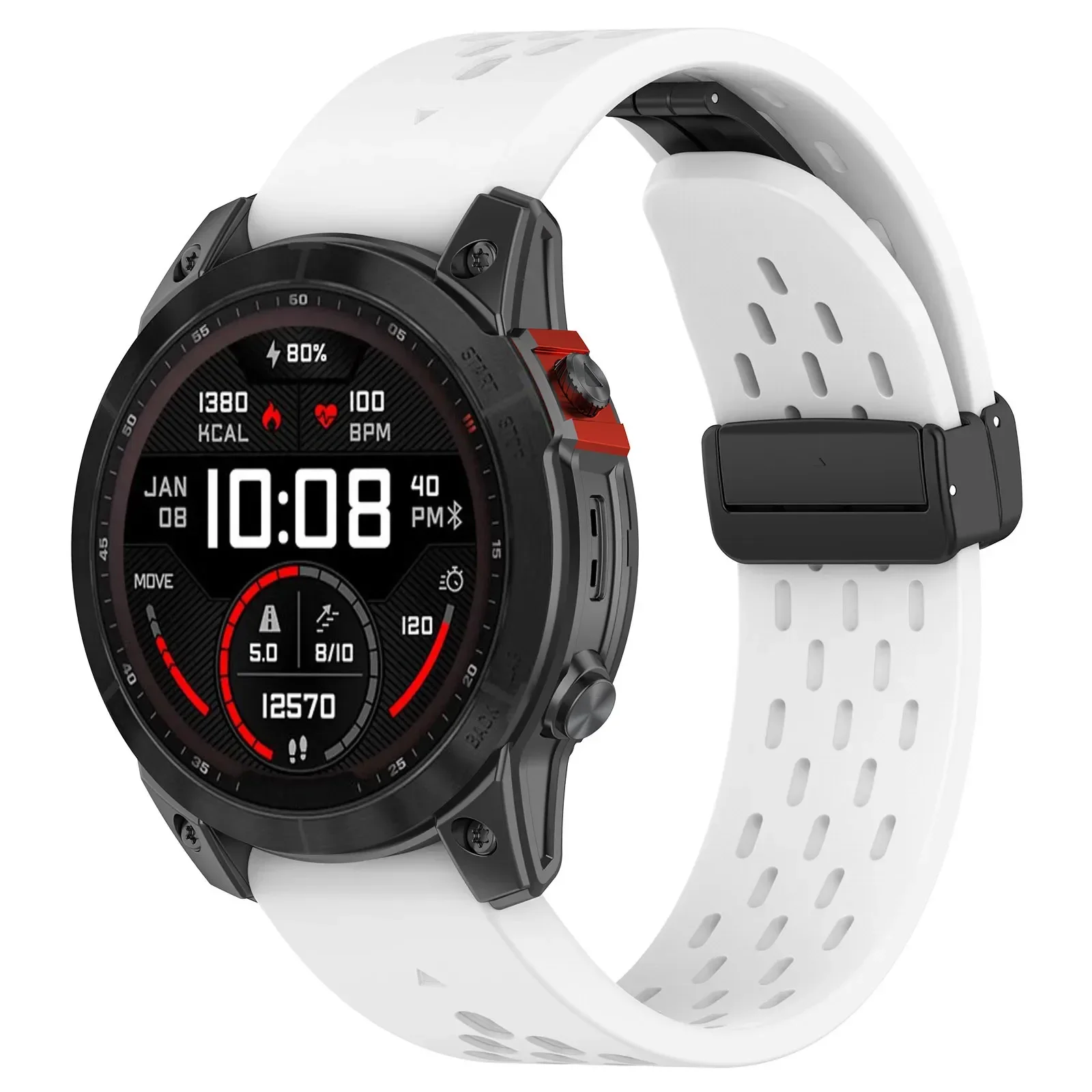 AISPORTS Silikon-Armband Für Garmin Uhren – 22mm, Magnetische Schnalle, Quick Fit