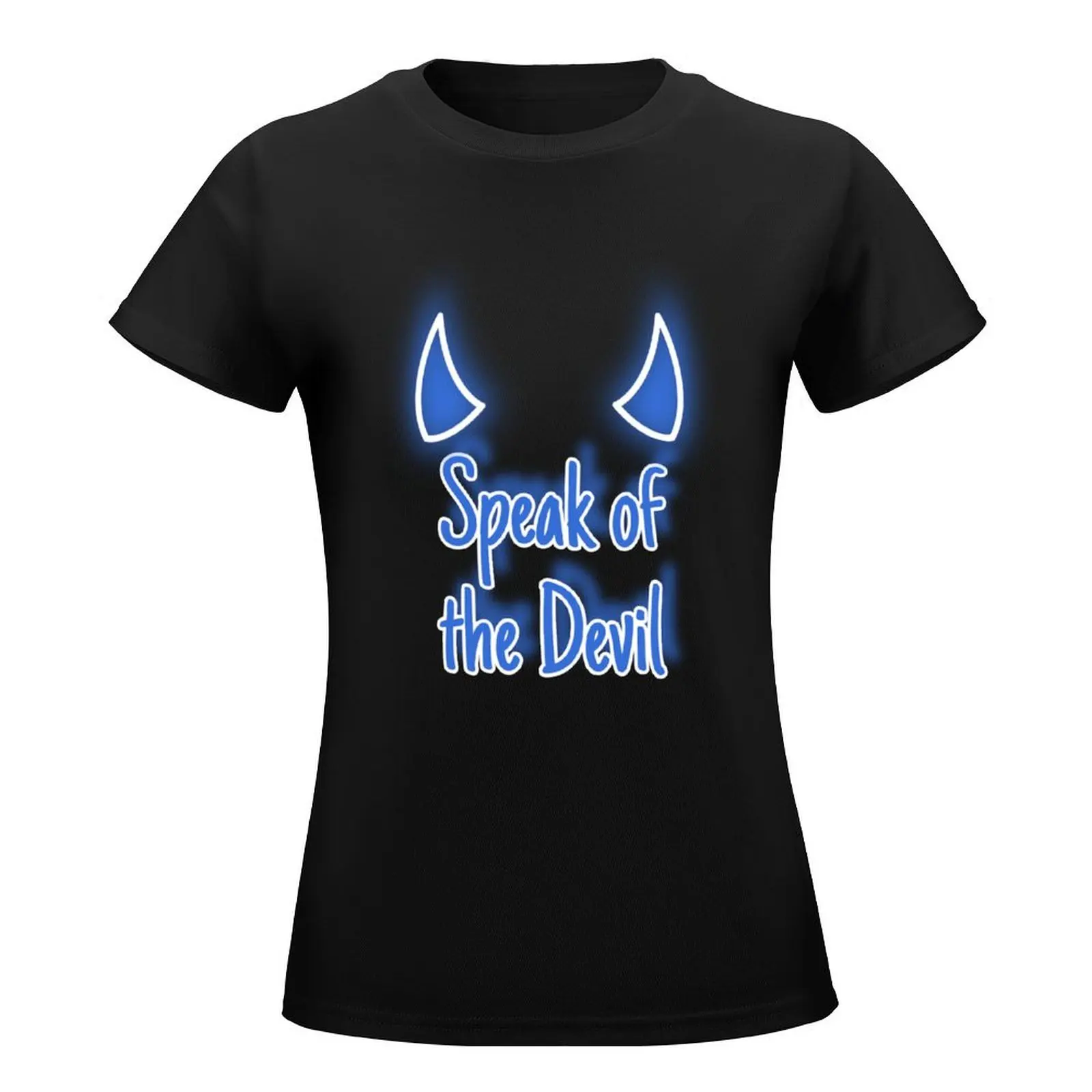 Speak of the Devil design with devil horns T-Shirt animal print shirt for girls quick-drying clothes for woman