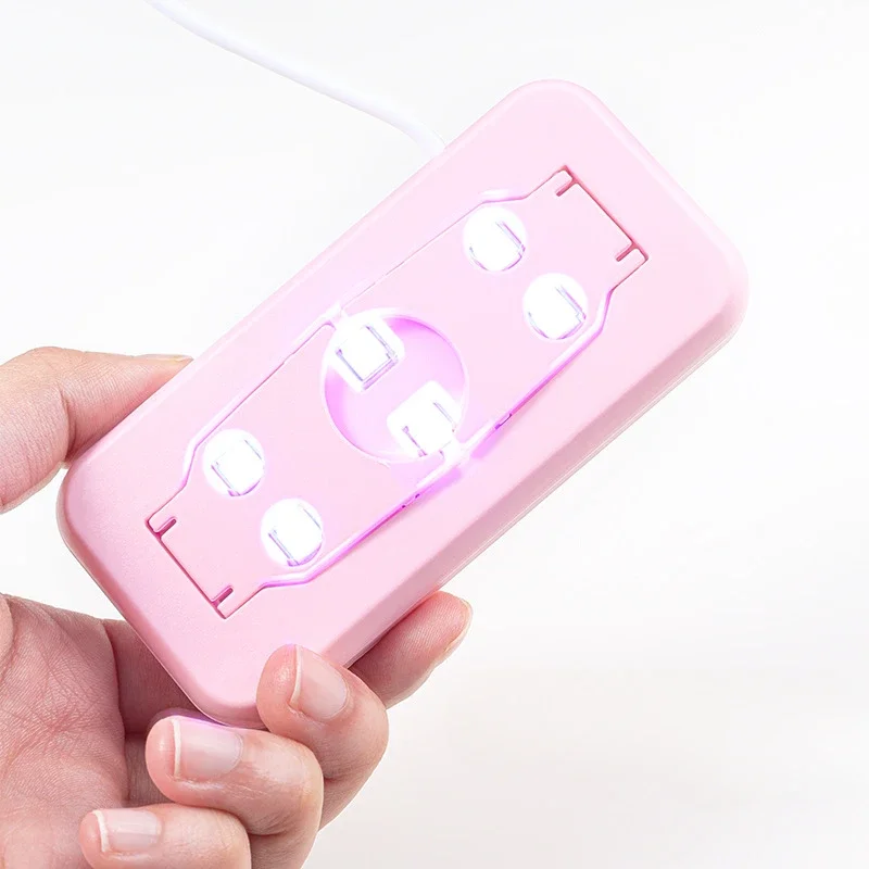 Mini máquina de fototerapia USB con luz de ratón para mejorar las uñas, secador de pegamento para esmalte de uñas, fototerapia portátil para hornear LED