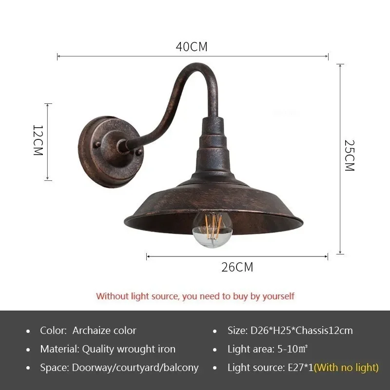 Vintage Waterdichte Wandlamp Outdoor Lamp Voor Balkon Deuropening Binnenplaats Gang Tuin Industriële E27 Sconces Verlichting Armatuur