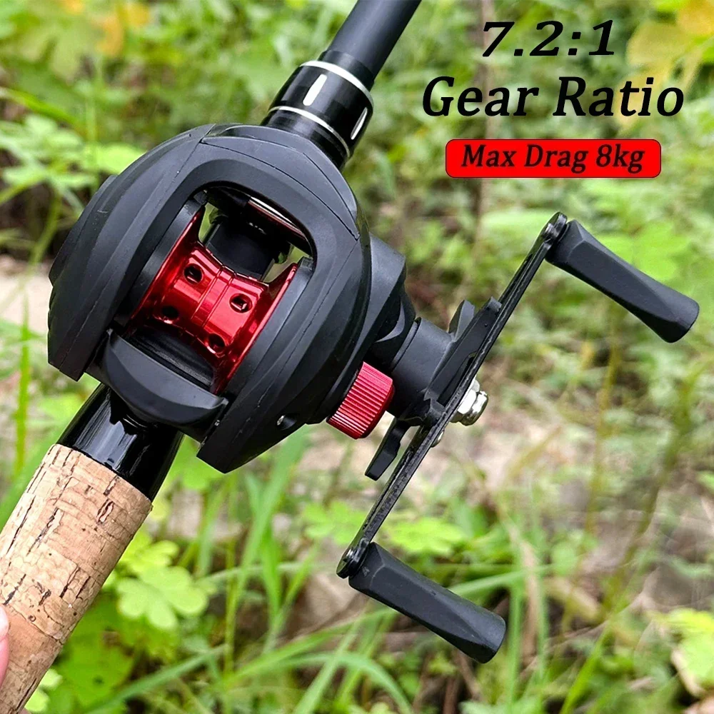 

Ultralight Baitcasting Reel 8KG Max Drag High Speed 7.2:1 Gear Ratio Long Casting Fishing Reel For Bass Pike Fishing Tackle