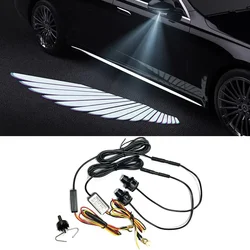 2Pcs Car Angel Wings Welcome Light 12V Rearview Mirror Dynamic Carpet Light Ambient Light Decorative Atmosphere Light Strips