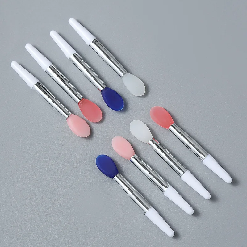 10 unidades de bálsamos labiales de silicona, cepillo para máscara de labios con ventosa, cubierta antipolvo, lápiz labial, pinceles de maquillaje cosmético, caja de almacenamiento de cepillos para lápiz labial