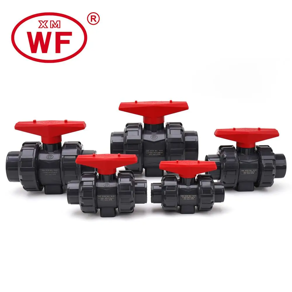 1pc Inner Dia20mm 25mm 32mm 40mm 50mm PVC Ball Valve Union Valve PVC Water Pipe Connector Plumbing Hose Fittings Slip Shut Valve
