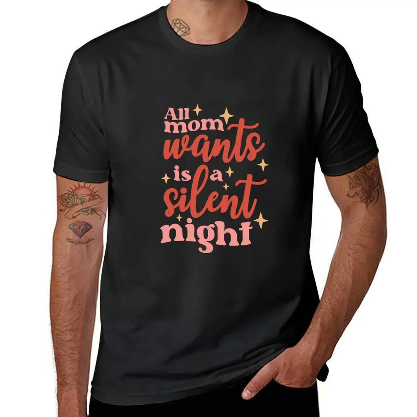 

Silent Night for Mom T-Shirt summer clothes Short sleeve tee anime mens clothes