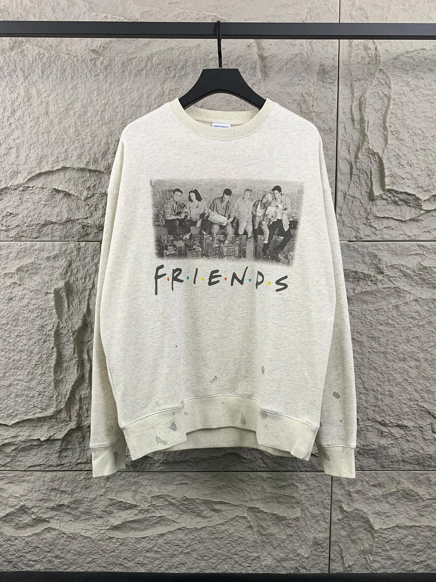 

Мужской свитшот оверсайз с круглым вырезом и ретро-принтом в уличном стиле, плотный, дышащий, из хлопка, с длинным рукавом, SAINT Mxxxxxx