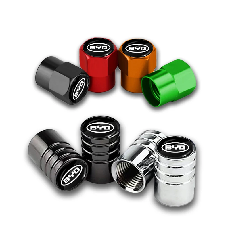 4PCS Car Tire Valve Stems Cap Auto Exterior Accessories For BYD F3 I3 F0 F6 S6 S8 E5 E6 G3 G6 L3 S7 M6 Tang Song Qing Yuan Max