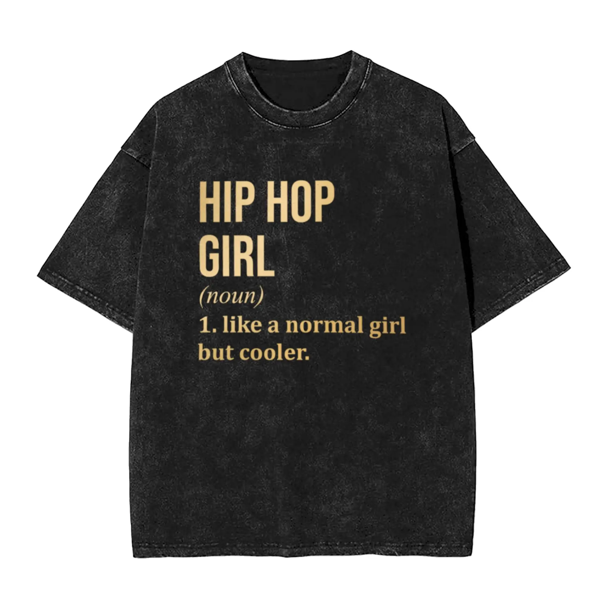 Hip Hop Girl Definition Hip Hop in Gold Unique Comfort A Vintage Oversized Cotton Unisex T-Shirts