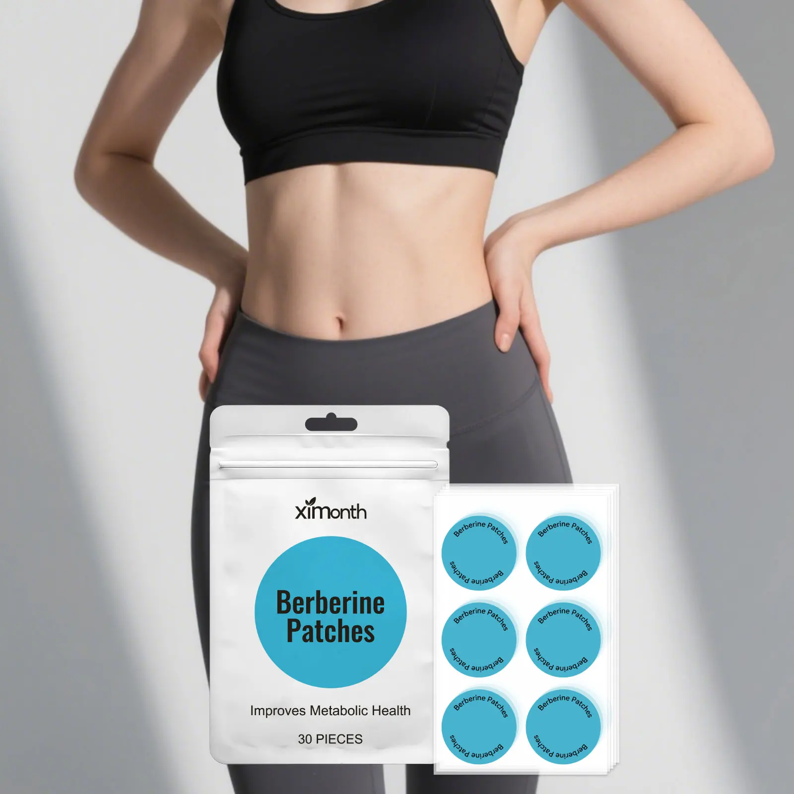 30pcs Berberine Patches Body Contouring Shaping Suppressing Appetite Weight Loss Slimming Patch For Women Weight Management Tool - view 3