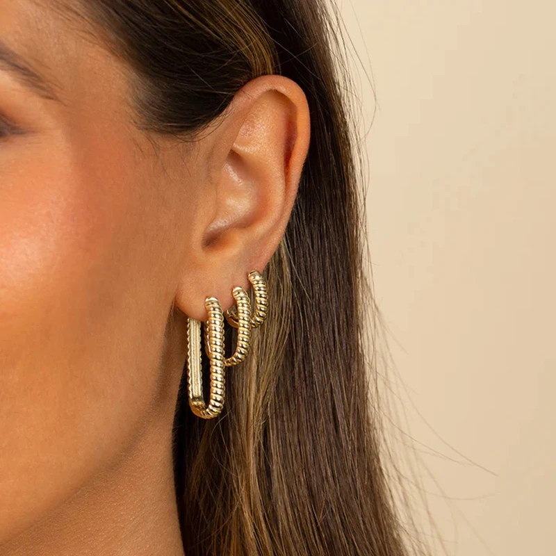 

CRMYA Combinable Hoop Earrings for Women Brass Gold color Waterproof Piercing Women Huggies Earring 2023 Jewelry Wholesale