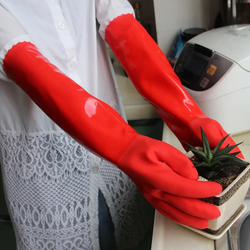 Thick Keep Warm Kitchen Tool Waterproof  Latex Acid and Alkali Resistant Durable Household Dishwashing Rubber Gloves