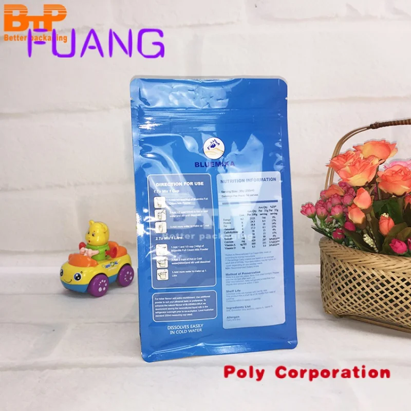 Custom  500g Plastic Square Bottom Pouch for Milk Powder Camel Milk Powder Goat Milk Powder Packing Bag