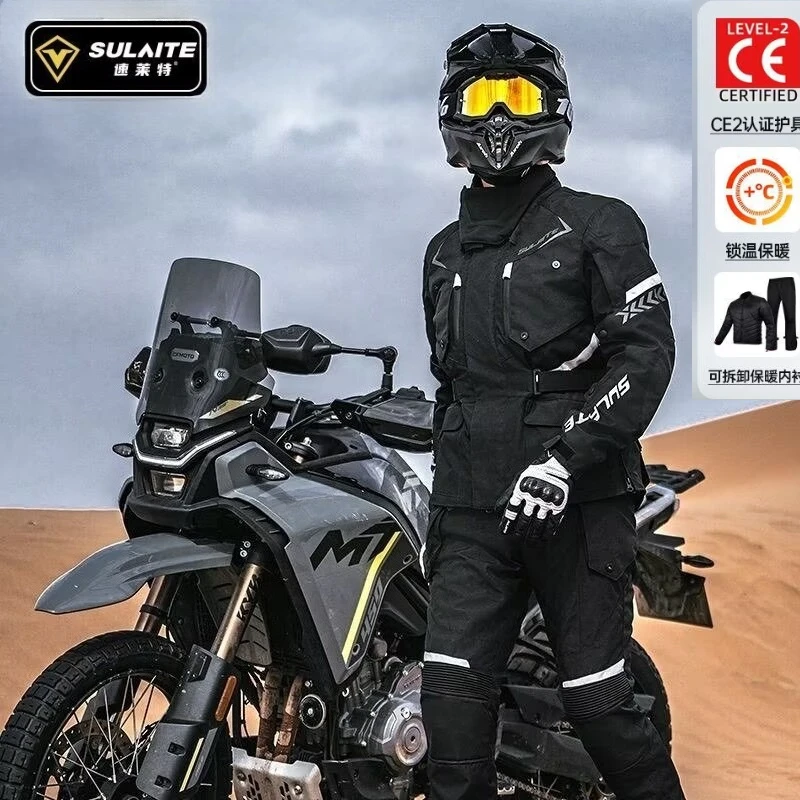 

Motorcycle Jacket Pants Men Women Motorcycle Clothing Motocross Jackets Windproof Racing Coat with CE2 Protective Gear Keep Warm