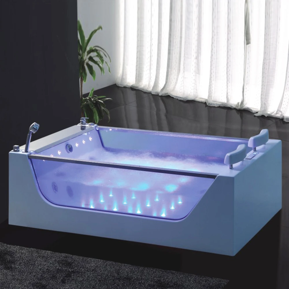 &c Cheap Jet whirlpool Hydro Bath Tubs Acrylic Transparent Bathroom Free Standing Massage Bathtub