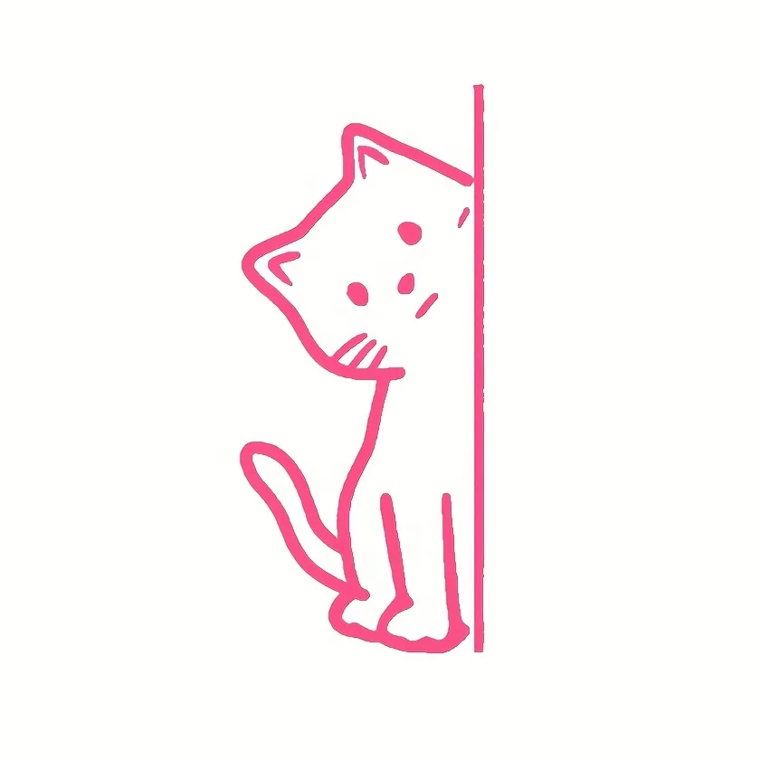 

2D Flat Cute Cat & Mouse Waterproof Vinyl Sticker, Adorable Pet Decor Decal for Motorcycle Helmet, Notebook and Wall