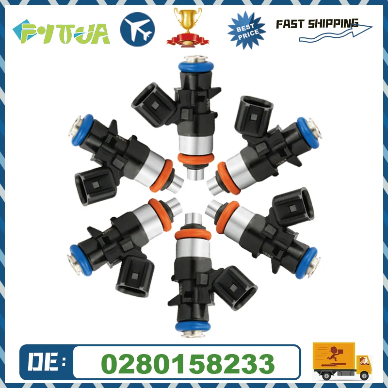 

6pcs Fuel injector 0280158233 05184085AC FJ1147 For Jeep Grand Dodge Challenger Charger Jeep 2011-16 Wranger Ram 3.6L