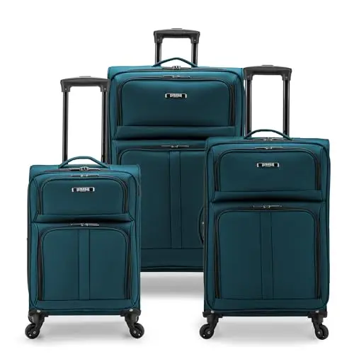 

U.S. Traveler Anzio Softside Expandable Luggage with Spinner Wheels, Teal, 3-Piece Set (22/26/30)