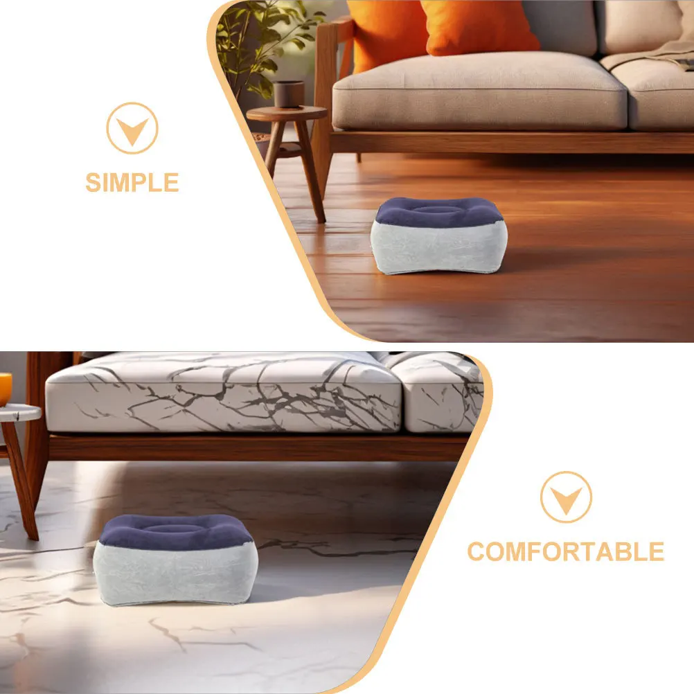 2 шт. надувная подушка для ног, высокопрофильная флокированная ПВХ, легко чистится, удобная для путешествий, для автомобиля, самолета, на открытом воздухе