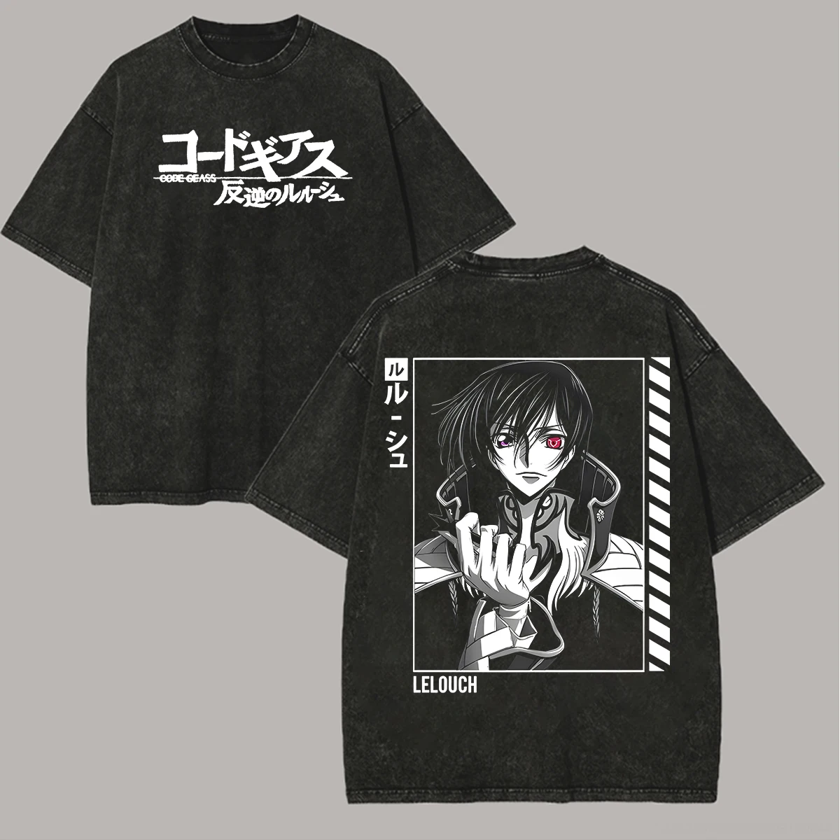 2026 Code Geass Anime Printed T-shirt Men's and Women's Washed T-shirt High Quality Vintage Cotton T-shirt Harajuku Y2K Tops